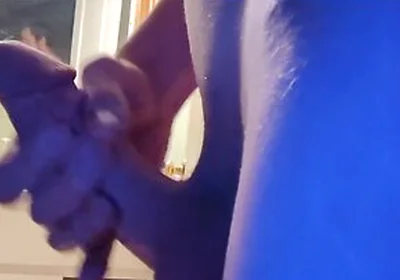 Skinny Boy With A Stomach Full Of Food Strokes His Cock Till He