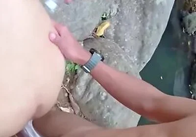 Sloppy Bareback Fucked In The Jungle