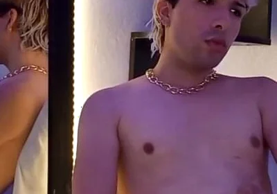Blonde Hair Boy Jerking off in Cam and Cum Masive