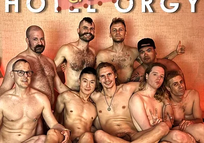 Big Gay Slutty Hotel Room Bareback Orgy