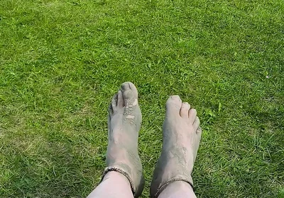 Barefoot Waiting for the Tide on the Beach