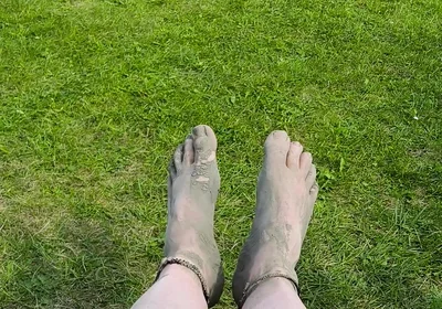 Barefoot Waiting for the Tide on the Beach