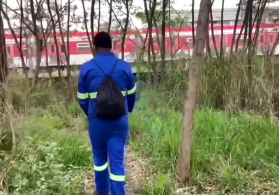 A Worker Passed Through the Park and Received a Blowjob.