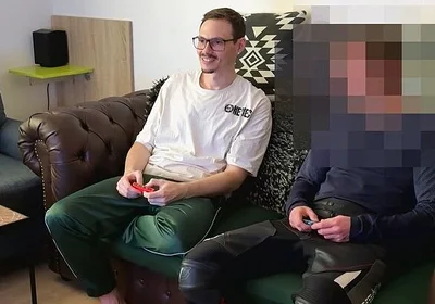 Mike Loses Bet While Gaming and Has to Give His Shy Straight Friend a Blowjob