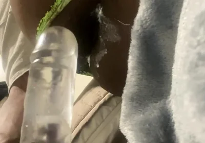 Black Solo Anal Sliding Green Jockmail Thong to the Side