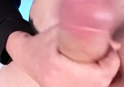 Your POV. Femboy Cums on Her Stockings Right in Front of Your Face