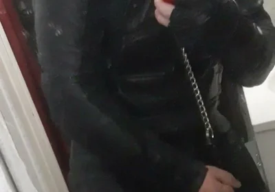 Leather Biker Jerking off in Leather Suit