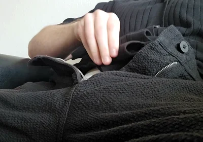 Lunch Break - Hot Stepdaddy Rubs His Fat Cock Through White Calvin Klein