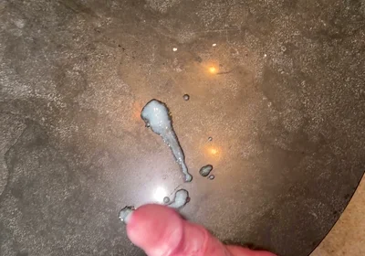 John North Bursts His Huge Load Over His Coffee Table