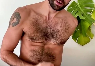 Solo Jerking Big Cock and Hanging Balls