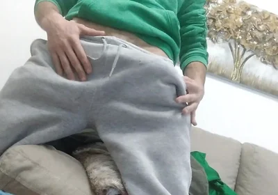 Sweaty and Horny I Return From Running and Massage His Big Monster for a While