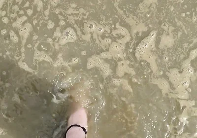 Barefoot in the September North Sea in Wangerland