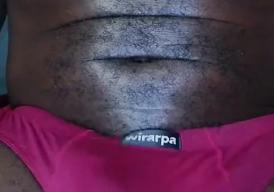 Bulging Out of My Burgundy Underwear as I Am Working on Computer