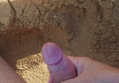 Ladysilva Masturbating His Cock on a Deserted Beach Until He Cums Hot