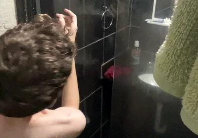 Skinny Twink Taking a Shower and Showing His Full Naked Body