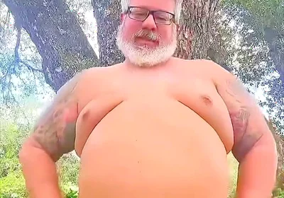 Naked Dancing Bear in the Wilderness Showing His Hole