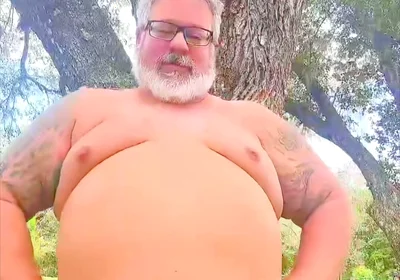 Naked Dancing Bear in the Wilderness Showing His Hole