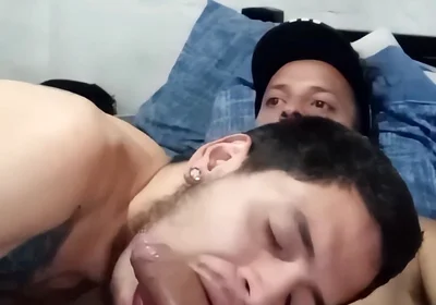 Deepthroating Huge Latino Cock
