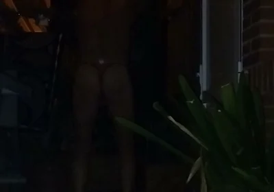 In a Thong Rubbing My Ass on the Terrace