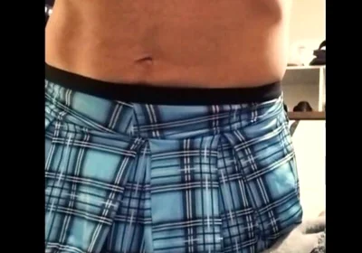 Cdmichelle Wearing Sexy Blue Skit Outfit