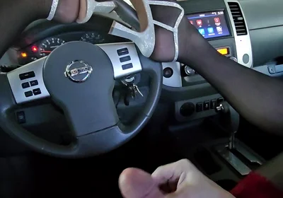 Climax in My Sparkled High Heels on My Steering Wheel Skirt and Nylons in My Track After Just Driving Home Horny