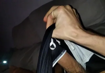 Bored Handsome Guy with Huge Cock Gets a Night Massage and Gets His Sperm Out