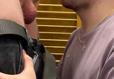 Sneaking Into a Toilet for Crusing Blowjob in a Busy Restaurant