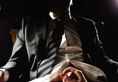 Mysterious Suited Guy Got Edged in a Working Suit