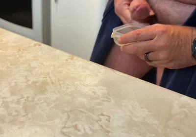 Bare Cock Jerk and Cum Collecting