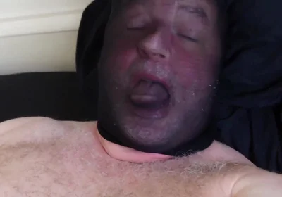 Horny Wanking with Pantyhose as a Mask
