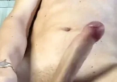 Great Squatting Jerk off and Huge Cumshot From Young Guy