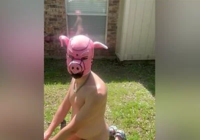 Pig Blown Up By Helium - Belly Inflation