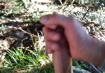 Old Man with a Huge Cock Went Out on a Hike and Squirted