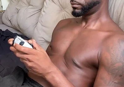 Playing Video Game Horny 10 Inches Black Guy