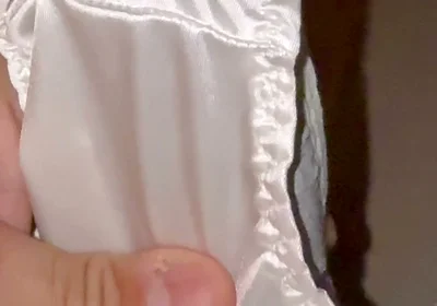 White Silky Panties Getting Drenched