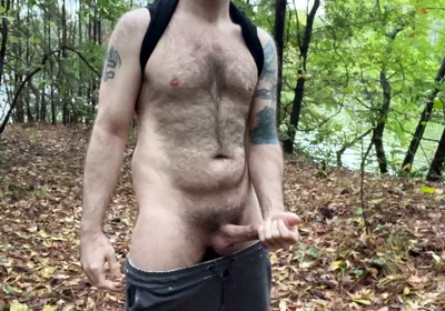 Handsome Buddy Jerking off by the Lake at His Local Park Exposed Dick Don Cock Penis Hairy Bator Solo Sexual
