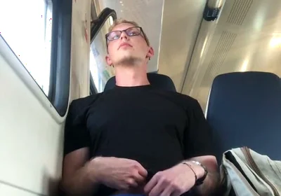 A Guy Is Jerking off on a Commuter Train