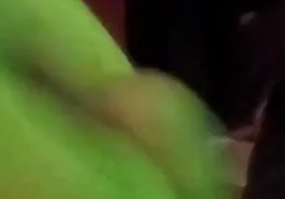 Cumming with a Green Glowing Light
