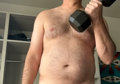 Duke Silver Loves Lifting Weights for the Camera
