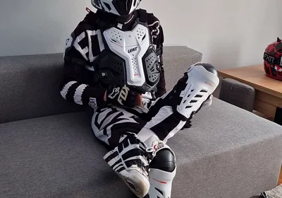 Motorcyclist in Gear Cum Hot on Himself
