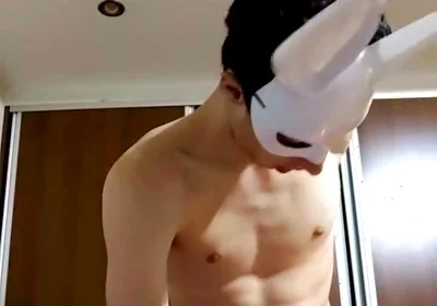 Bunny Looner Is Blowing up His Inflatable Pink Chair and a Big Clear Balloon While Masturbating on Stream