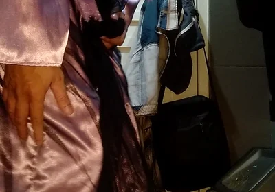 Masturbating Wearing Cute and Gorgeous Satin Longdress