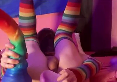 (full Video) Size Queen Femboy Raine Stretched By Massive Fantasy Dildos!