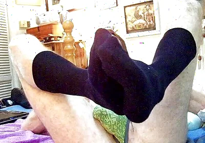 Jocked Showing Feet in Dress Socks Jo with Hairyartist