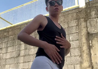 Handsome Asian Boy Outdoor Masturbation