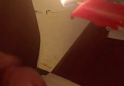 Hot Candle Wax on Cock Cumming
