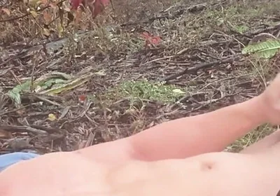 Shredded Asian Muscle Strips Naked in the Rain and Strokes Roadside