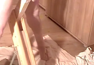 Strip and Fleshlight Stand Fuck Masturbation