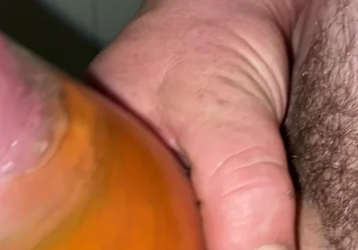 Uncut Cock with Tied Balls Pisses and Cums in Condom