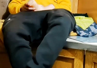 Masturbation and Cumshot in a Yellow Jacket
